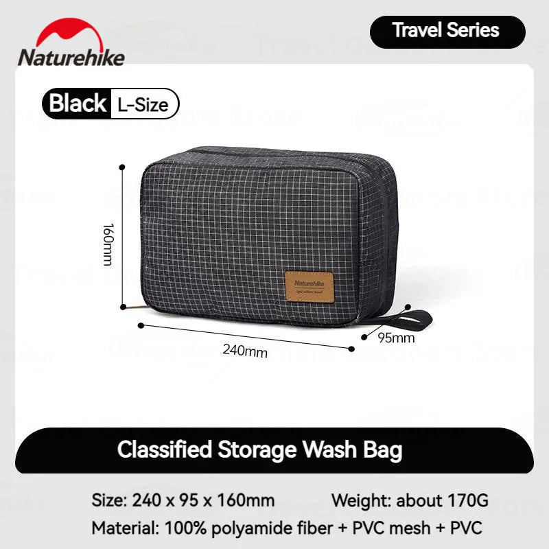 Naturehike Waterproof Hanging Toiletry Bag With Wet And Dry Compartments