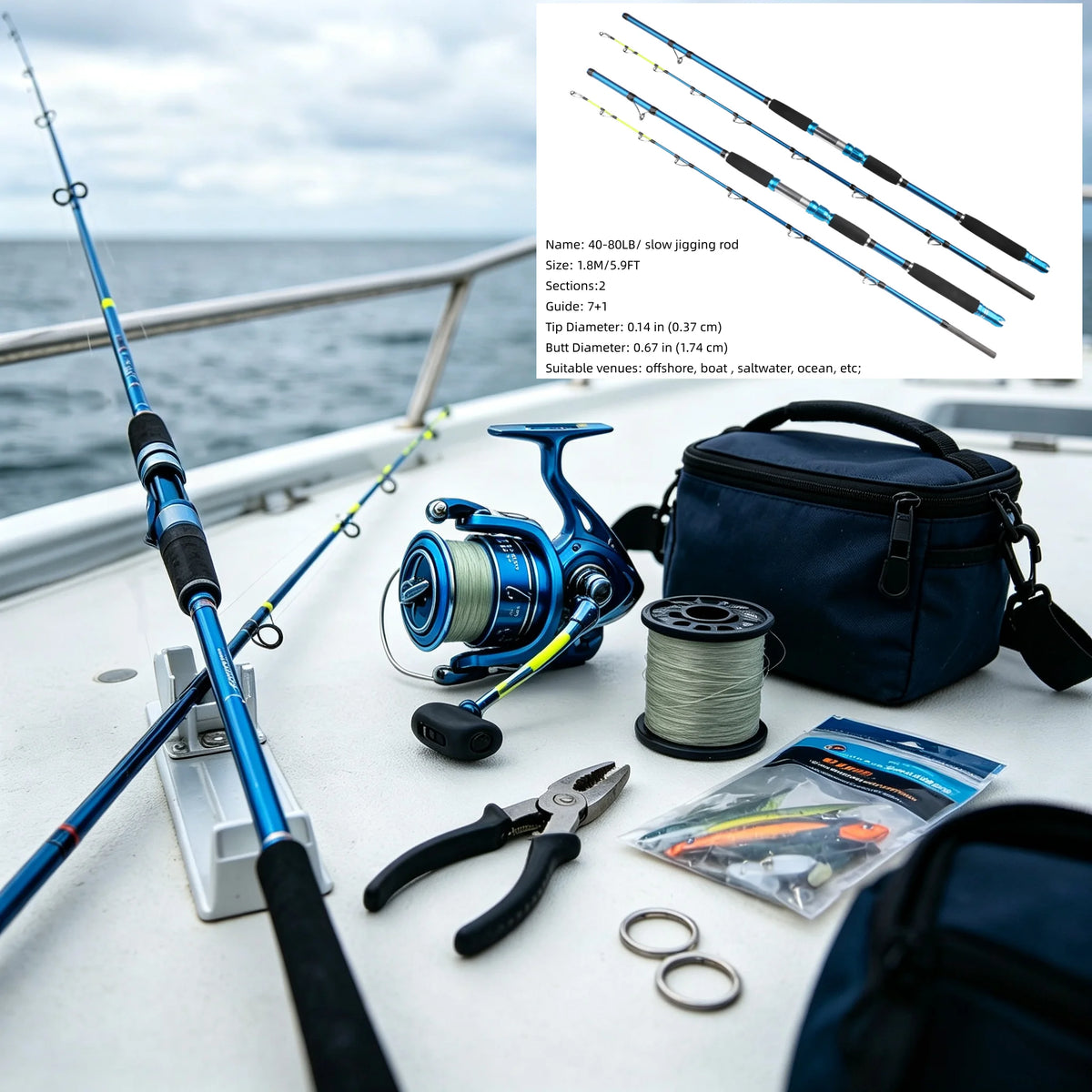 AIXIYIYI Slow Jigging Saltwater Offshore Boat Fishing Rod