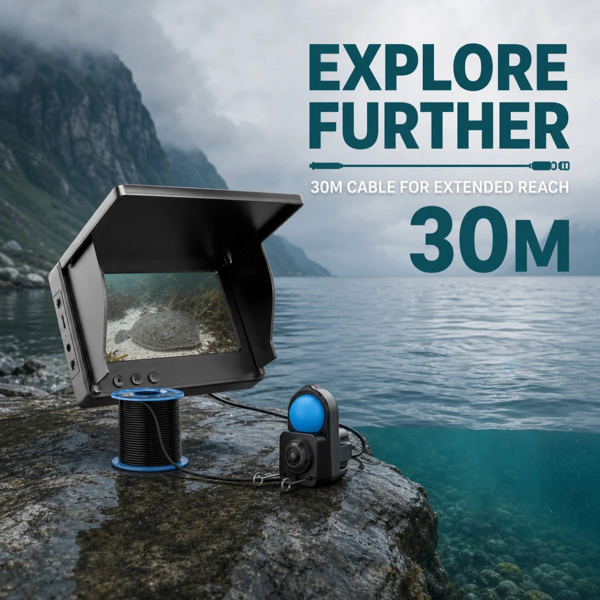 Portable Underwater Fishing Camera With Night Vision Monitor
