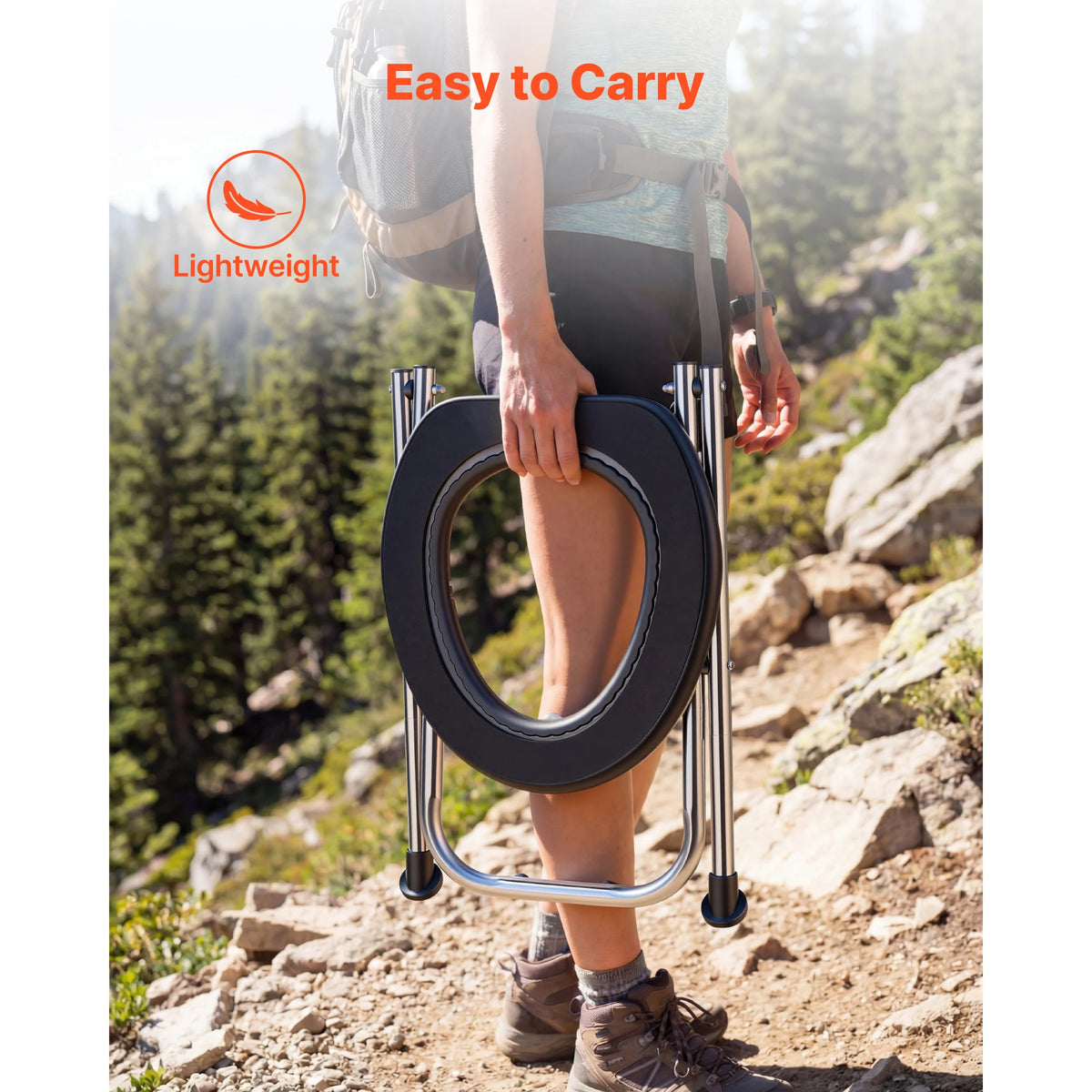 SucceBuy Portable Camping Toilet With Soft Seat for Adults