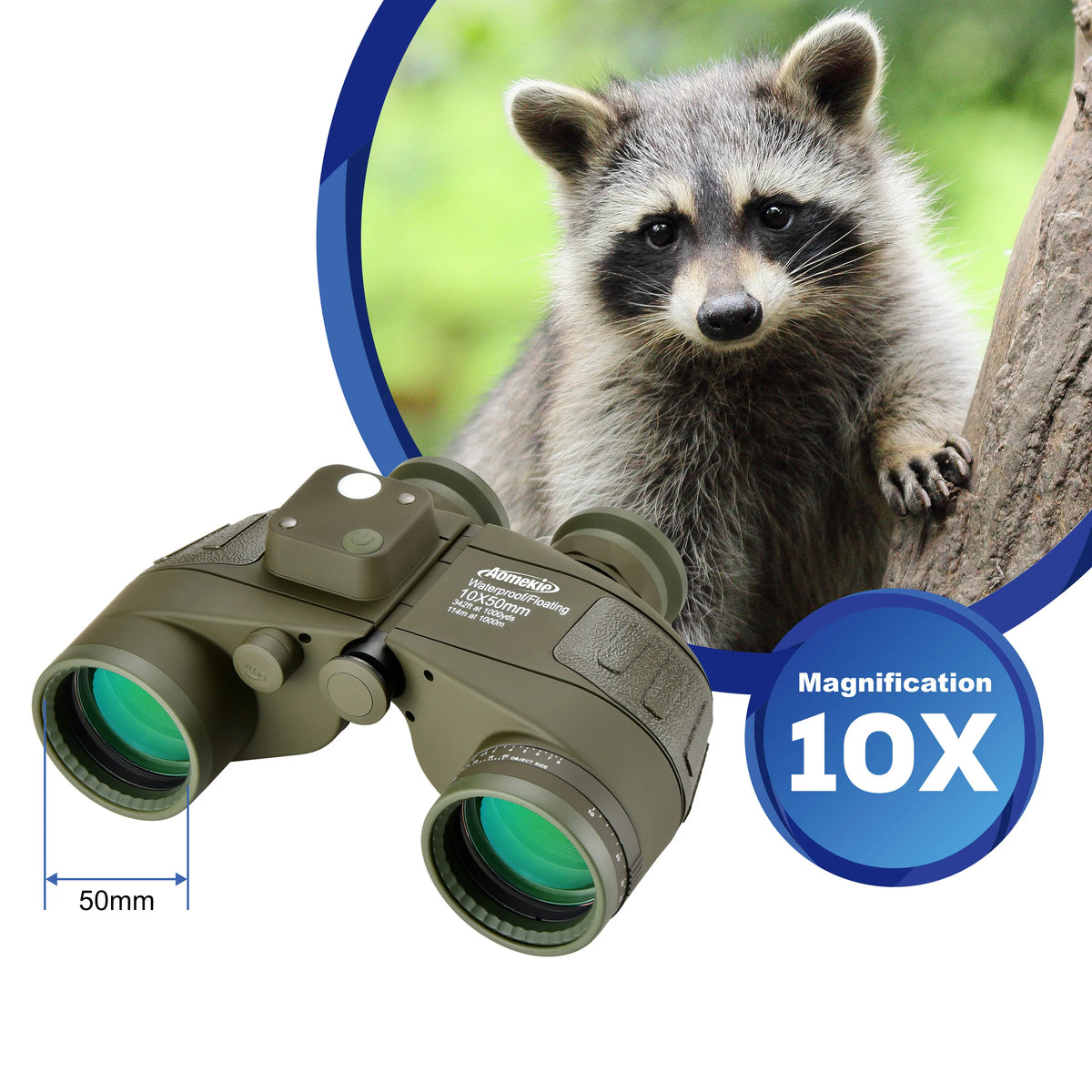 Marine Binoculars With Rangefinder Compass And Waterproof FMC Lens