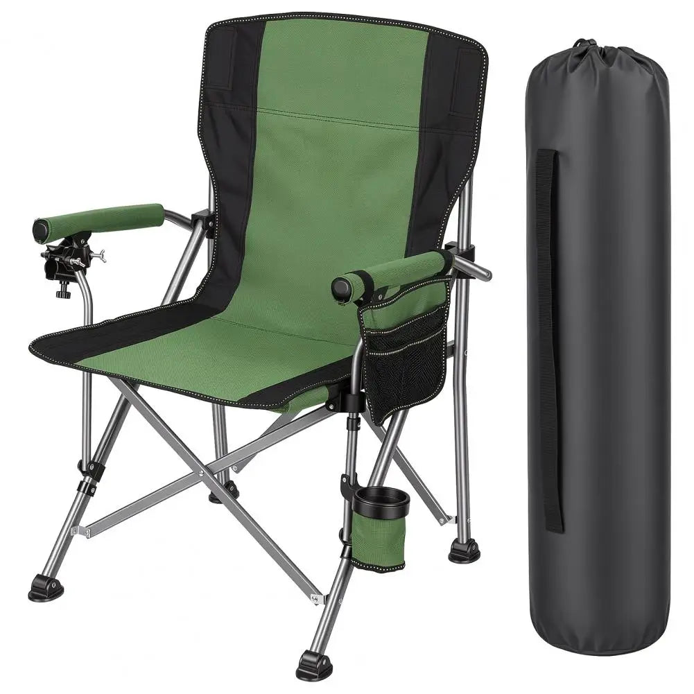 Folding Fishing Chair With Rod Holder And Cup Holder